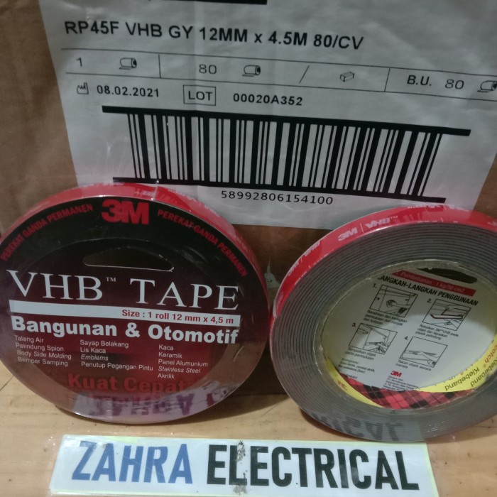 

Double Tape VHB Original 3M VHB 24mm - 12mm Double Tape Otomotif Mobil - 12mmx4,5meter