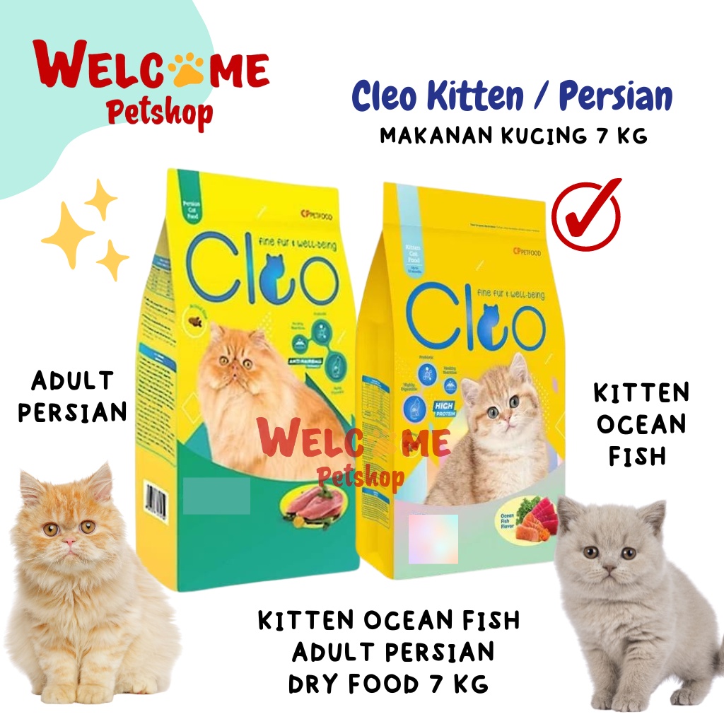 Cleo 7kg Kitten Ocean Fish Adult Persian Makanan Kucing Cat Food Dry