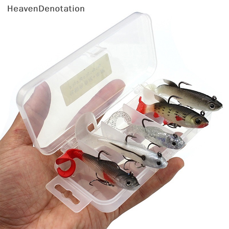 [HeavenDenotation] 5set Ikan Timah Kotak 9.3g /14g Luya Umpan Ikan Lembut Umpan Palsu T Tail Roll Tail Soft Bait Cross Border HDV