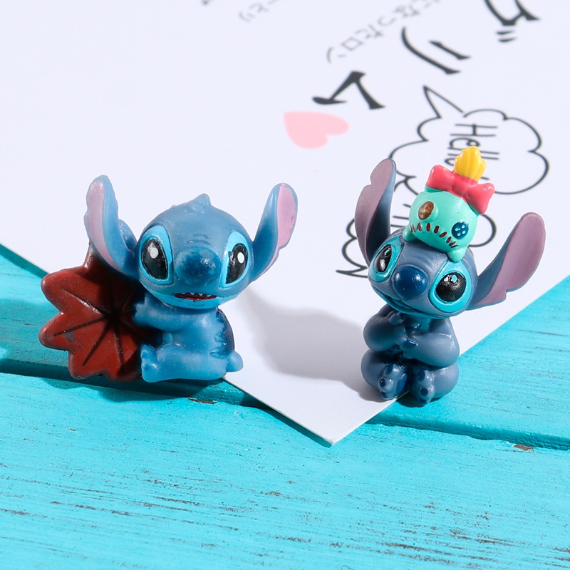 6pcs /Set Mainan Angka Lilo and stitch Tangan stitch Kartun Yang Indah Dengan Mainan model Coret