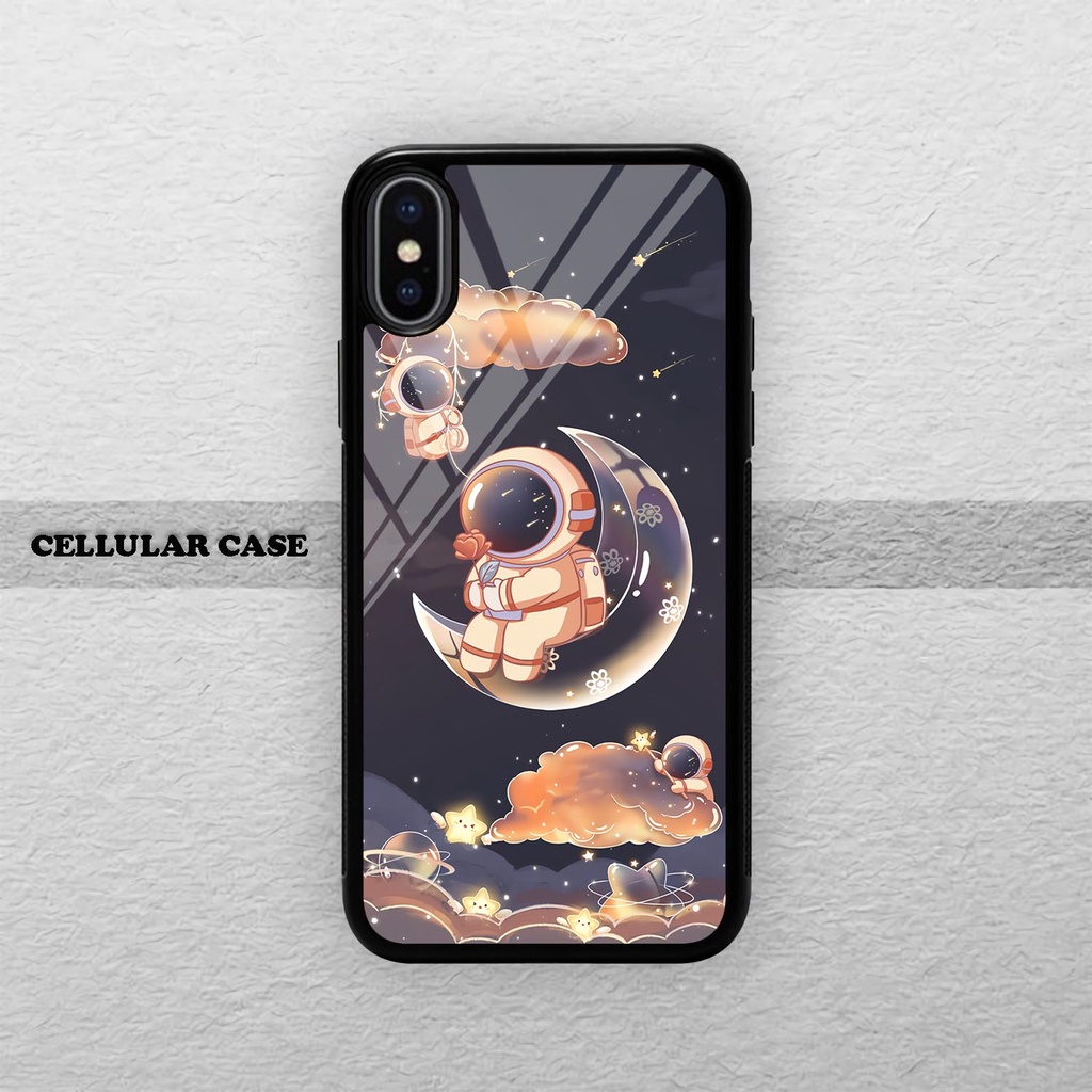 Case Glossy Iphone X XS XS MAX XR [CS08] Motif Astronaut Nasa