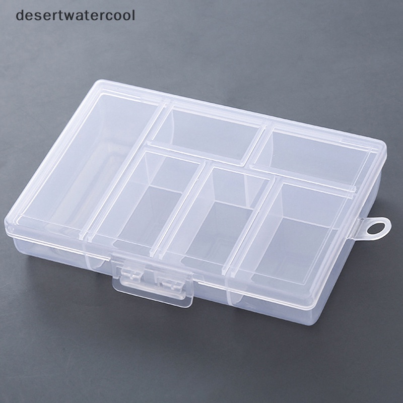Deid Kotak Penyimpanan Portable Transparan 6kisi Untuk Kancing Manik Manik Wadah Case Martijn