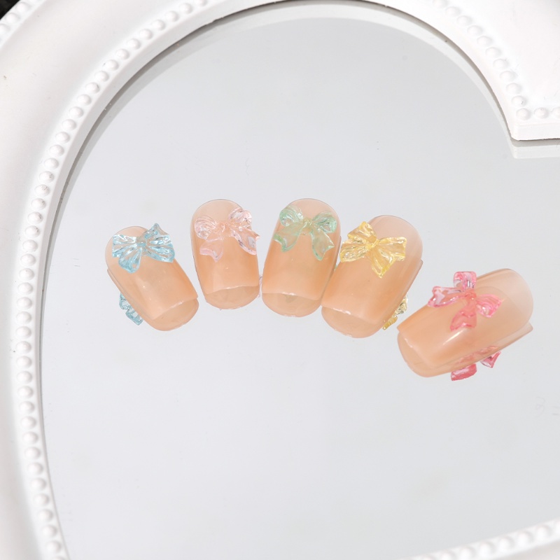 [Fitur] 10/30 /50 Pcs/Bag Korea Resin Nail Art/Dekorasi Kuku Kupu-Kupu/Mini Jelly Bow Stereo Hiasan Kuku/DIY Manicure Aksesoris/Perhiasan Bagian Bor Kuku