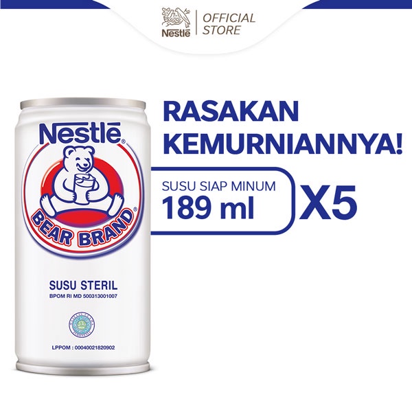 BEAR BRAND Susu Kaleng Susu Beruang Susu Steril 189ml x 5 pcs