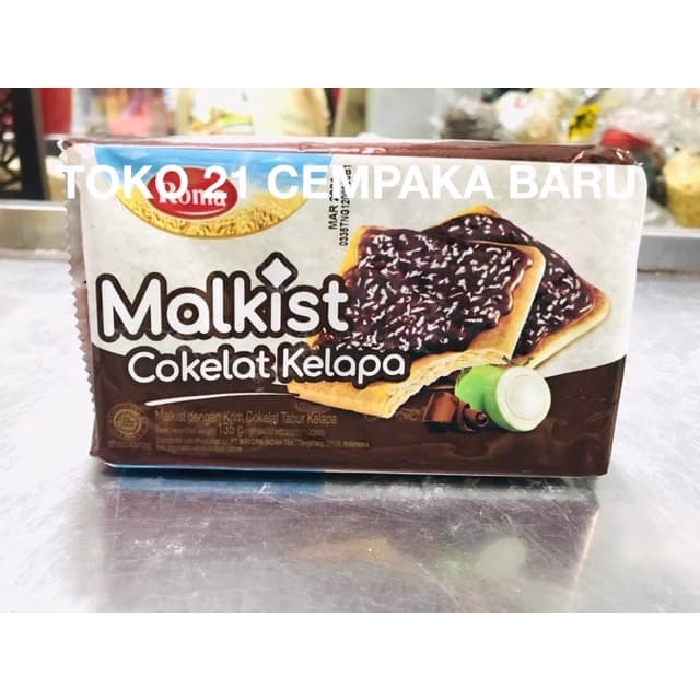 

Roma Malkist Rasa Kelapa Cokelat 107 gram | Biskuit Roma Murah 107g