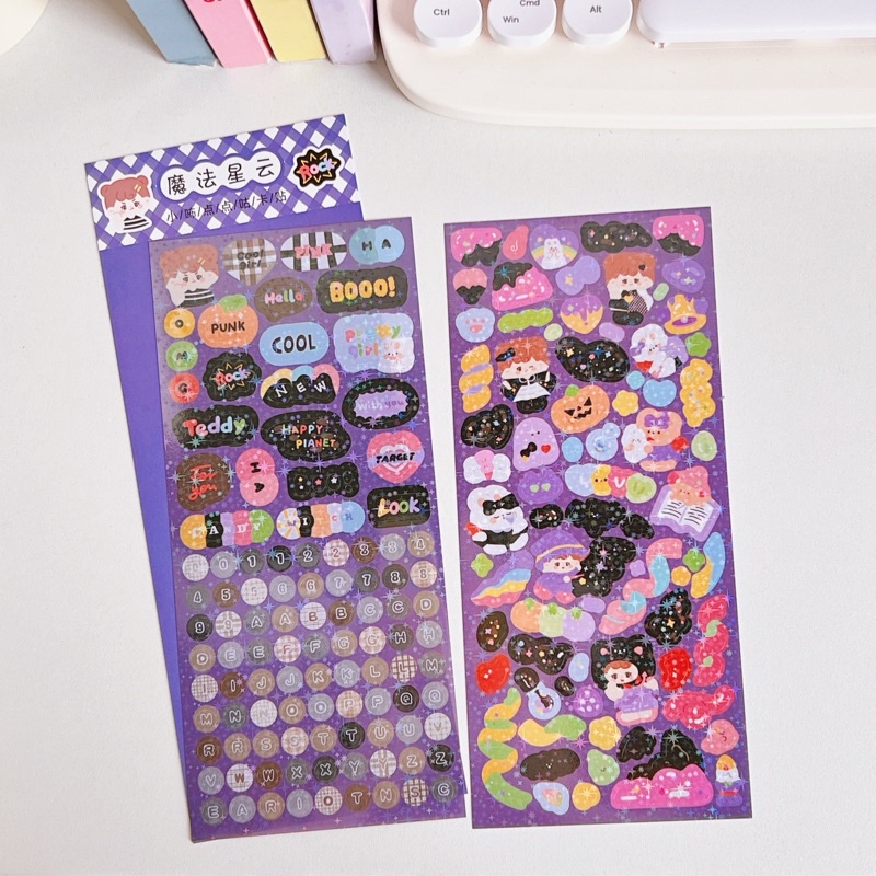 

Stiker Dekor Glitter Photocard Jurnal Pet Keychain lucu [thehanscorner] 3