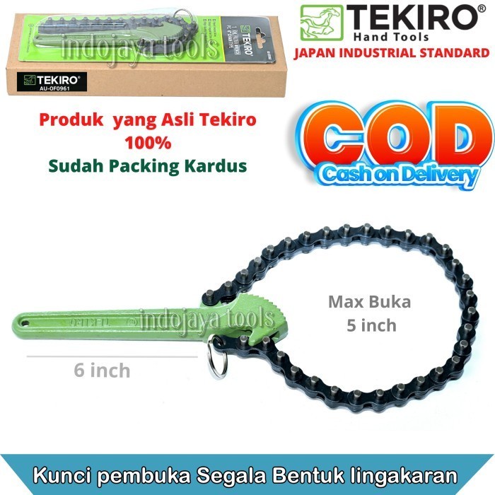 Kunci Pembuka Filter Oli / Alat Pelepas Filter Oli - Rantai 6" TEKIRO