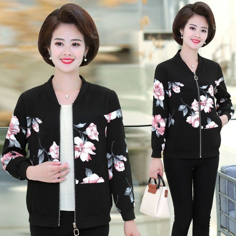 Mom's printed jacket, oversized jacket, female