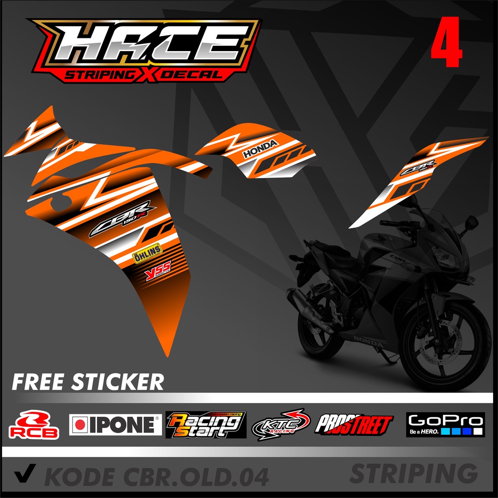 STICKER STRIPING CBR OLD - STICKER STRIPING CBR OLD BAHAN PREMIUM KODE 04