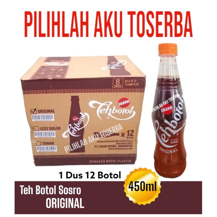 

Teh Botol Sosro PET Original 450 ml - ( HARGA 1 DUS ISI 12 )