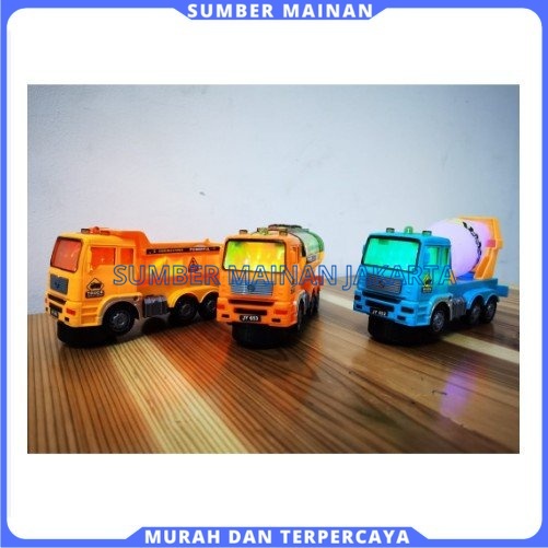 Mainan Anak Mobil Truk tangki lampu Mainan truk tangki bump &go mainan mobil truck builder tank truk