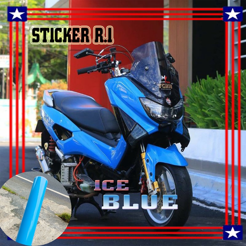 Sticker Skotlet Biru Muda Glossy Scotlite Light Blue Glossy Stiker Skotlet Motor Biru Langit Scotlit