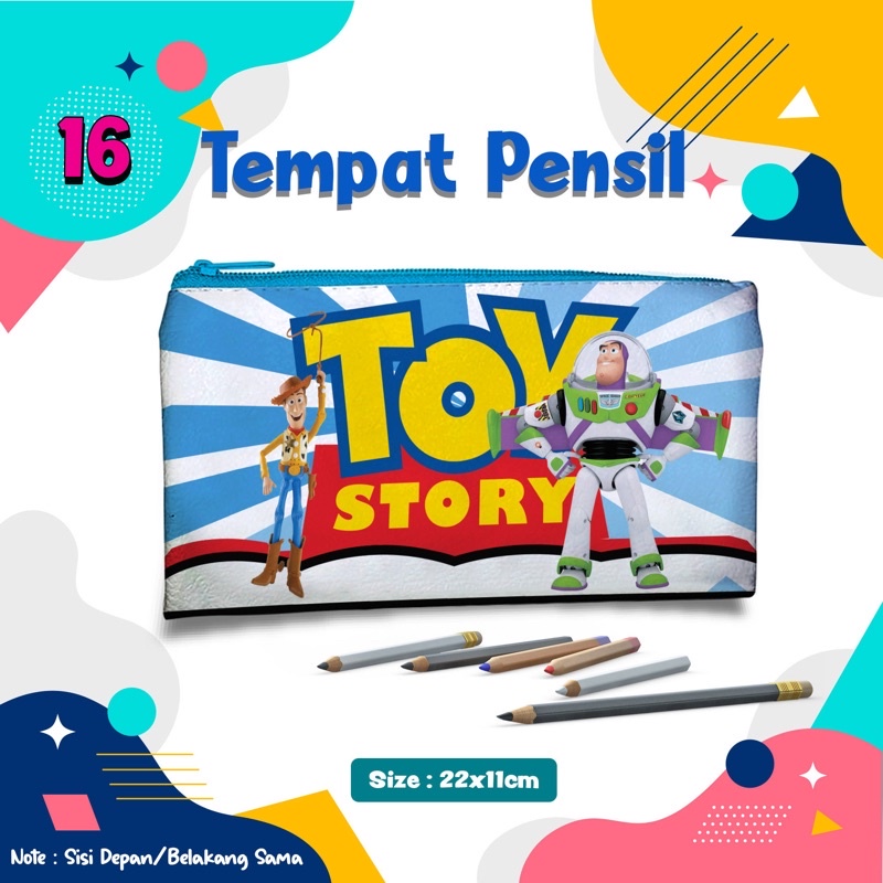 

produk baru Pencil Case Toy Story #016 Kostak Tempat Pensil Kotak alat Tulis Custom Nama & Foto Domoet Pouch