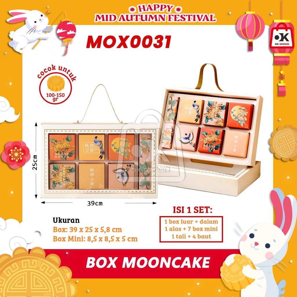 Box Mooncake Dus Kue Bulan isi 6 Chinese Mooncake Festival (1set MOX0031)