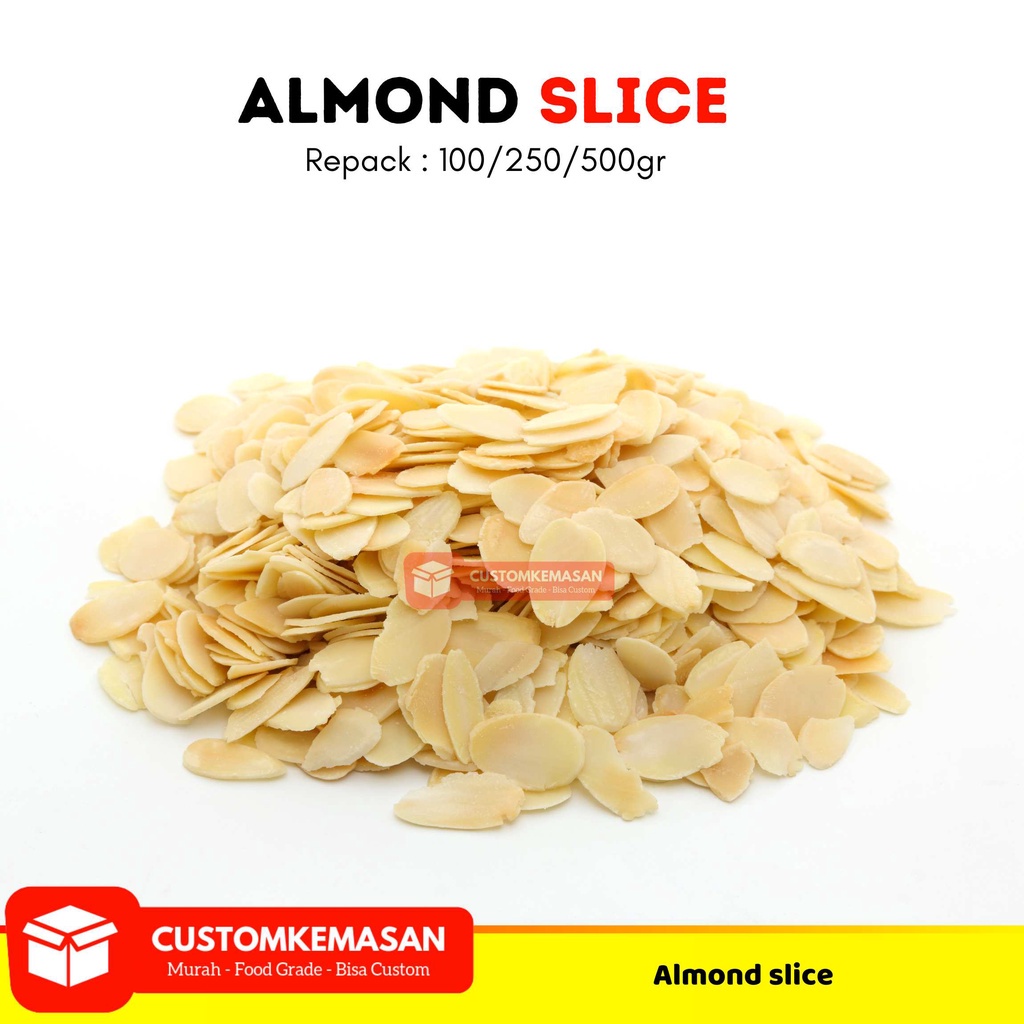 

Kacang Almond Slice Mentah / Iris Premium Quality Import Australia , 500GR, 250GR, 100GR