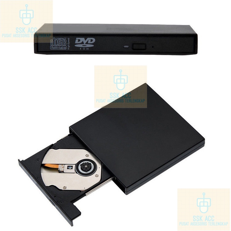Dvd Rom External Cd External Cd Room External Usb 2.0 Slim Kombo Dvd Pemutar Rom Pembakar Cd-Rw, Pas