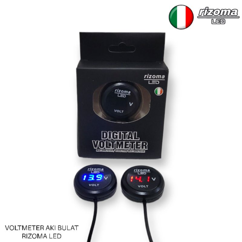VOLT METER VOLTMETER DIGITAL BULAT RIZOMA LED PENGUKUR AKI UNIVERSAL MOTOR -GSV