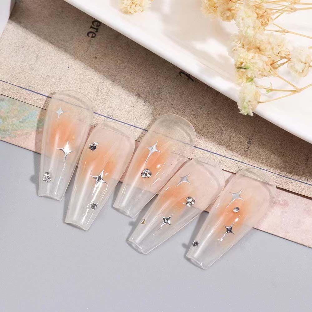 Stiker Kuku Bintang Agustina Korean Ins Style Bronzing Stars Gold Silver Laser Stars Dekorasi Kuku