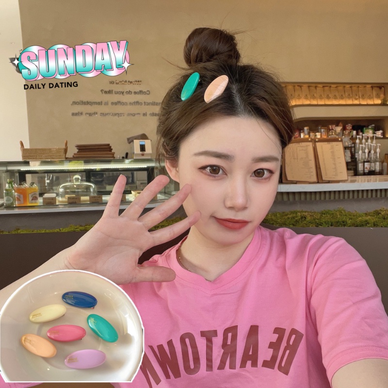 2023baru Jepit Rambut Candy Oval Korea Retro Wanita Jepit Rambut Mini Wanita Aksesoris Rambut Lucu