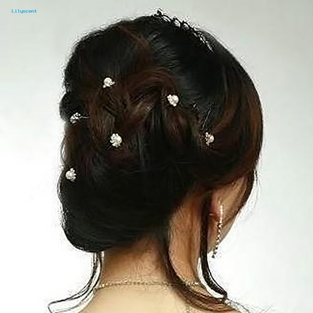 Lilyscent 20 Pcs Pernikahan Pengantin U Jepit Rambut Mutiara Imitasi Bunga Berlian Imitasi Hair Pins