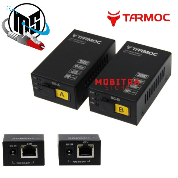 Tarmoc TMC-1SC1E-P | 1 FO 1 LAN 10/100Mbps POE IN 5-24V HTB 3100 A+B ( HTB Mini )