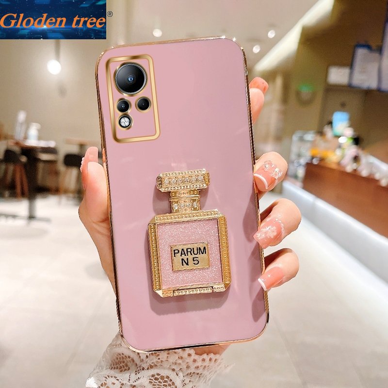 Gloden tree Casing Case Untuk Infinix Note 11 Pro Note 11S Note 8i Note8 x692 X683 Case Dengan Botol Parfum Tendangan Lipat Cakupan Penuh Camera Case