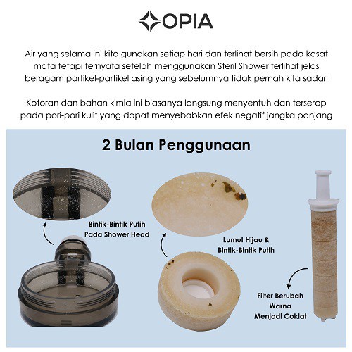 Opia Steril Shower Filter Head Set – Shower Kamar Mandi Penyaring Air