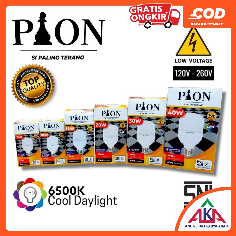 Bohlam Lampu LED PION 30W 40W 50W SNI Cahaya Putih
