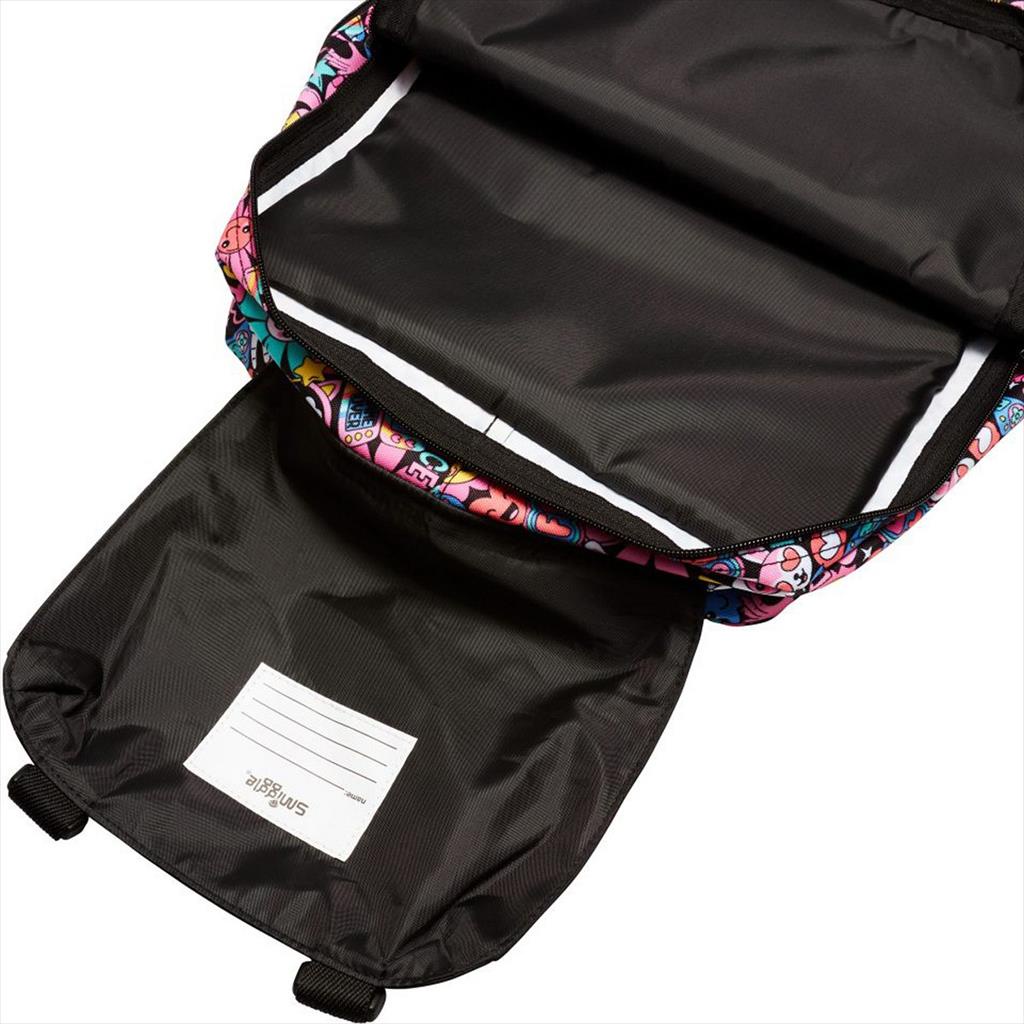 SMIGGLE Backpack 445103 Foldover Bright Black Mix Bag Tas Anak