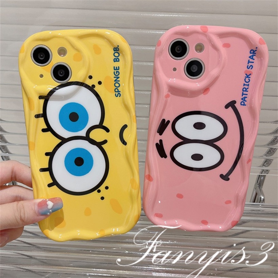 Compatible For IPhone 14 13 12 11 Pro Max X XR Xs Max 8 7 6s Plus SE 2020 Kompatibel Untuk Karakter Kartun Lucu Sederhana Gelombang Casing Ponsel TPU Silicon Lembut Cover Pelindung