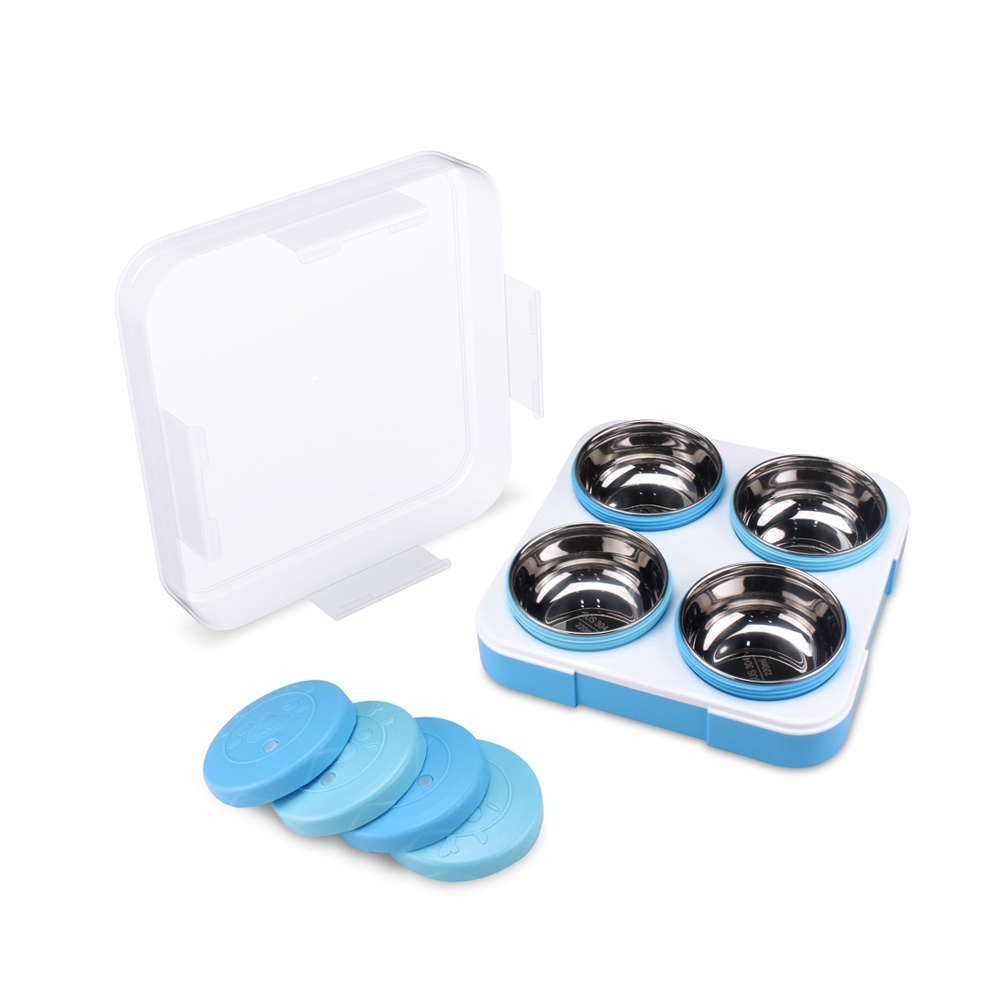 [UNIK88] Yooyee Kotak Makan Stainless 4 Sekat Model Bulat Free Tas