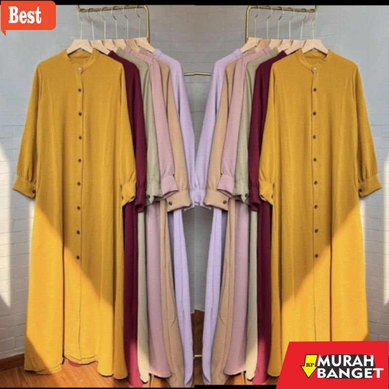 Tunik jumbo terbaru untuk wanita- AILEN MIDIDRES TUNIK XXL CRINKLE AIRFLOW JUMBO ATASAN WANITA MUSLI