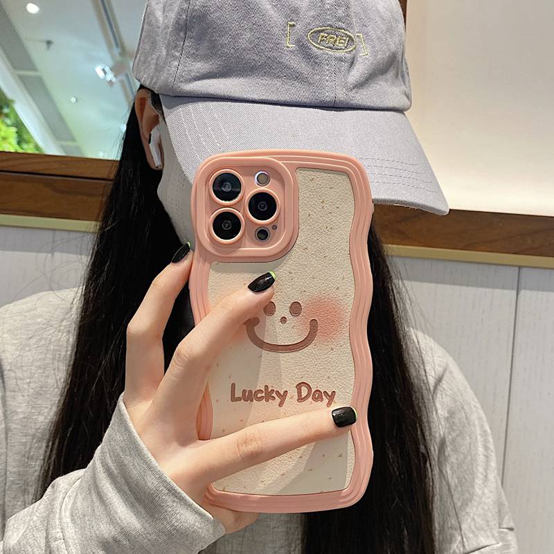 Lovely Lucky Day Smile Girl Woman Soft Case iP iPhone 7 8 Plus SE 2020 X XR XS Max 11 12 13 14 Pro Max FTD Wave Casing Apple