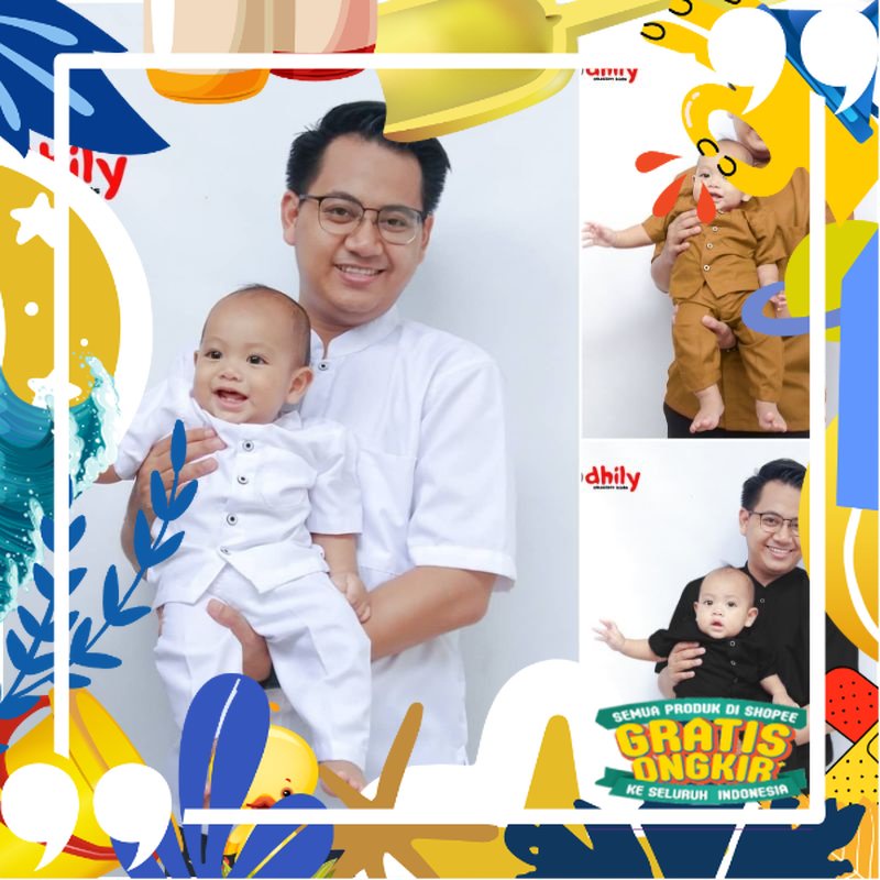 DHILY Baju Koko couple ayah anak , koko aqikah, kemko couple anak/ Pink Coklat Maron khaki ungu