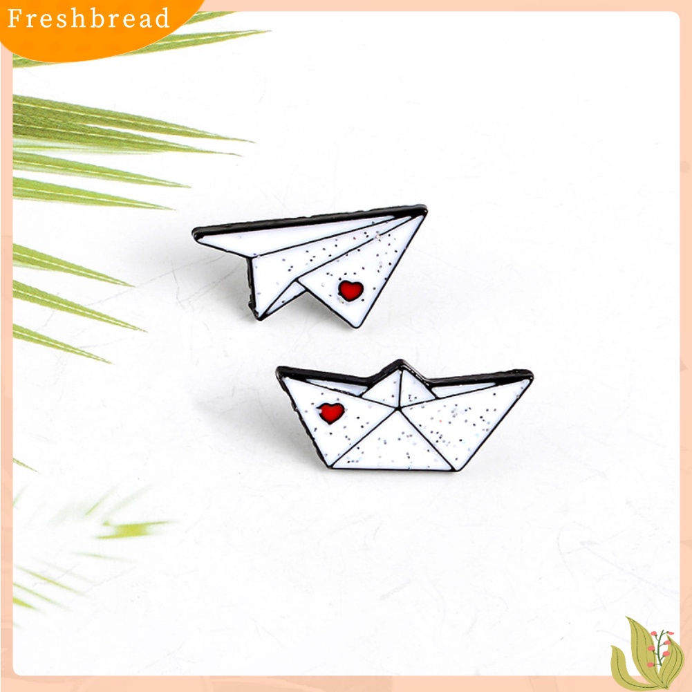 &lt; Freshbread &gt; Unisex Origami Pesawat Perahu Enamel Bros Pin Jaket Tas Lencana Teman Hadiah