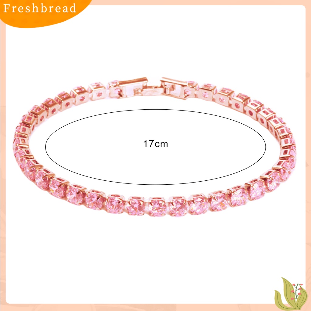 &lt; Freshbread &gt; Chic Gelang Berlian Imitasi Halus Indah Multicolor Sparkling Dress-up Ravishing Tennis Bracelet Wanita Perhiasan Pergelangan Tangan Untuk Perempuan