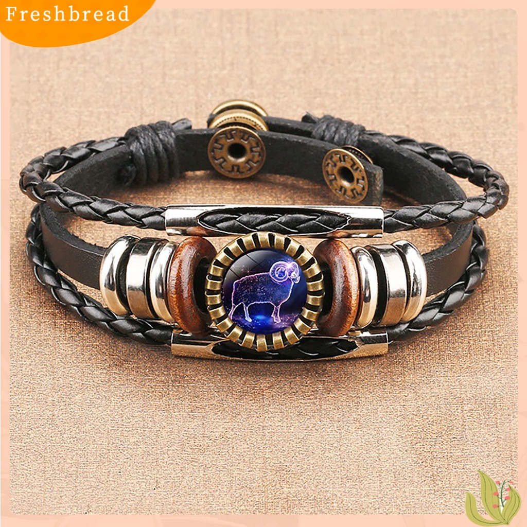 &lt; Freshbread &gt; Gelang Alloy Gaya Punk Hias Vintage Faux Leather Alloy Bracelet Untuk Memorial Pariwisata