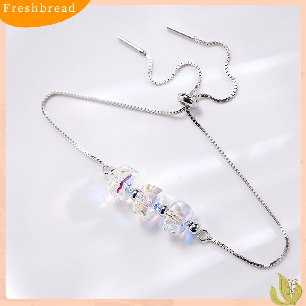 &lt; Freshbread &gt; Wanita Aksesori Perhiasan Gelang Manik-Manik Berlian Imitasi Simple Adjustable Untuk Anniversary