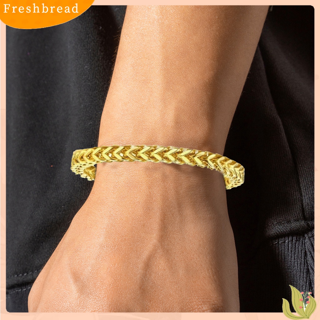 &lt; Freshbread &gt; Pria Gelang Kepribadian Eropa Dan Amerika Geometris Baja Titanium Gaya Punk Vintage Bentuk Tulang Ular Rantai Pergelangan Tangan Aksesoris Fashion