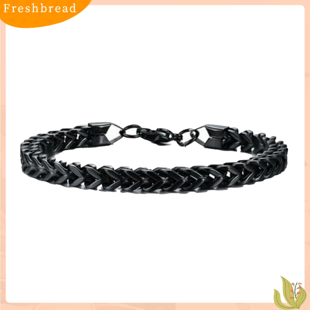 &lt; Freshbread &gt; Pria Gelang Kepribadian Eropa Dan Amerika Geometris Baja Titanium Gaya Punk Vintage Bentuk Tulang Ular Rantai Pergelangan Tangan Aksesoris Fashion