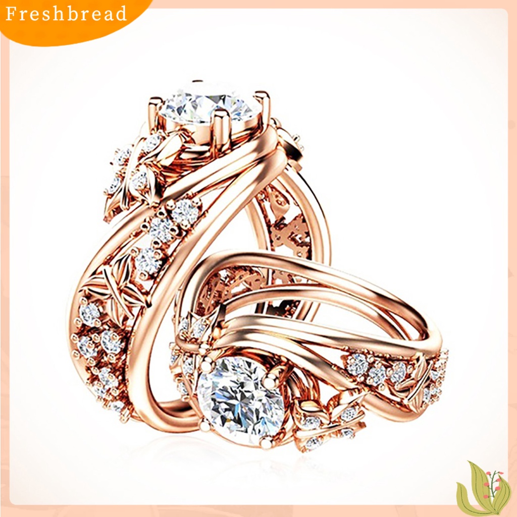 &lt; Freshbread &gt; Cincin Hollow out Desain Bentuk Kupu-Kupu Wanita Ladies Engagement Rings Jewelry Untuk Club