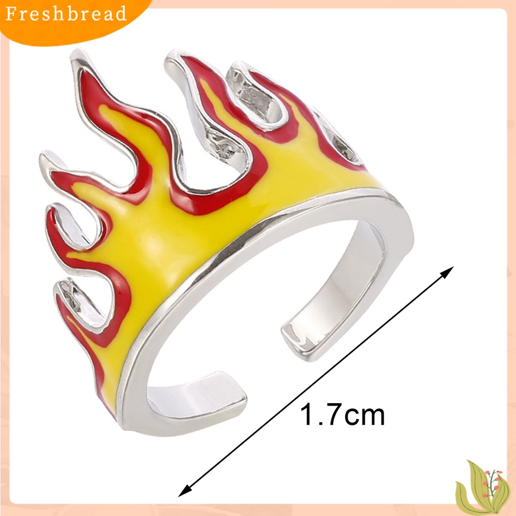 &lt; Freshbread &gt; Cincin Pembukaan Vintage Adjustable Alloy Anti-Cacat Unisex Stylish Flame Open Finger Rings Untuk Pesta