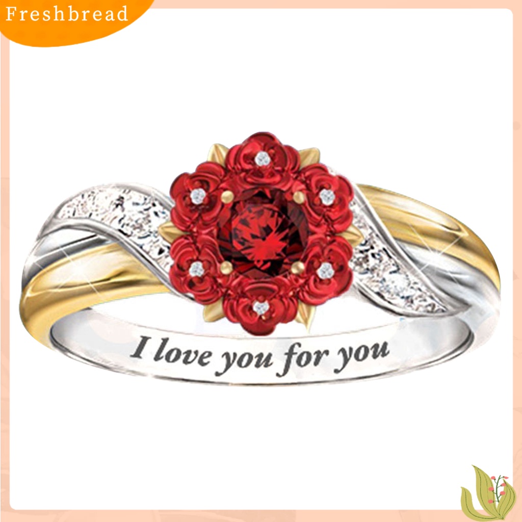 &lt; Freshbread &gt; Rose Ring Hias Cantik Portabel Wanita Cincin Hati Lumba Hewan Indah Untuk Pernikahan