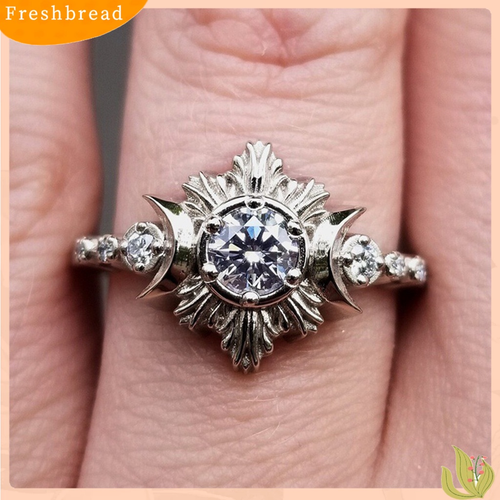 &lt; Freshbread &gt; 3Pcs Cincin Wanita Bulan Matahari Stackable Perhiasan Bohemian Tahan Lama Finger Rings Untuk Pacaran