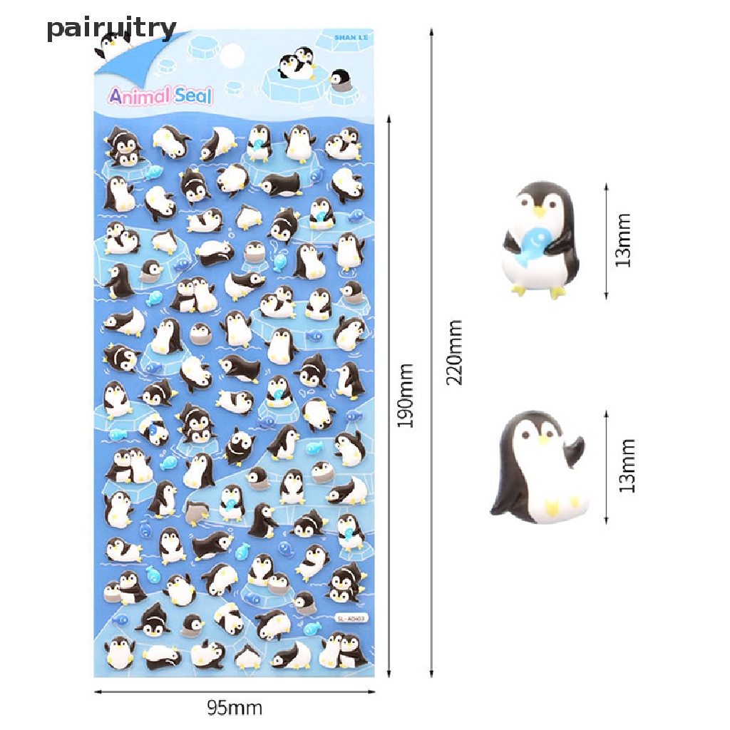 Prt Pinguin Panda Stereo Bubble Sticker Diary Stiker Dekorasi Alat Tulis Stiker PRT