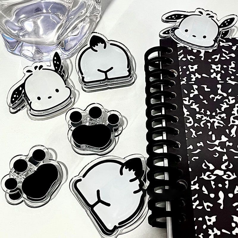 Kartun Lucu Pochacco Belajar Note Klip Pesan Memo Pad Card Holder Multifungsi Akrilik File Folder Kertas Klip Snack Sealer Klip Perlengkapan Alat Tulis Kantor