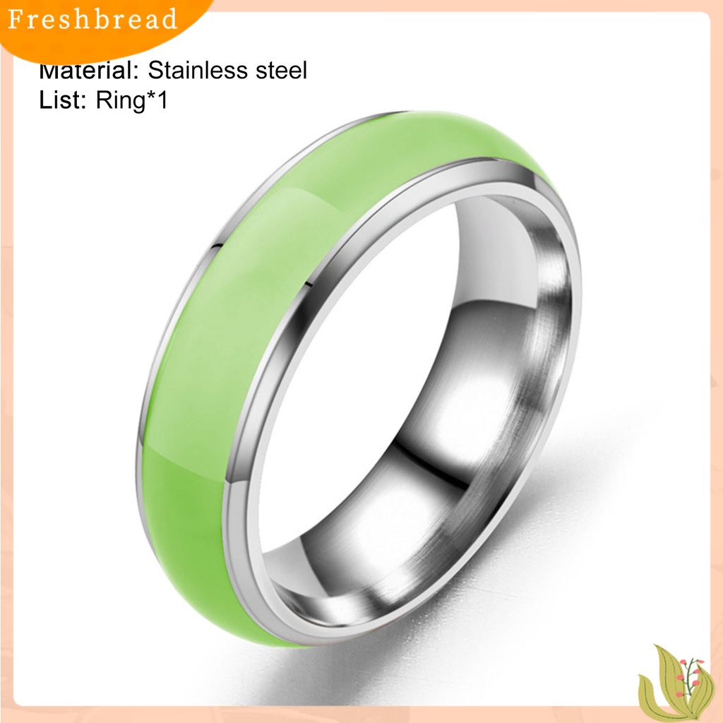 &lt; Freshbread &gt; Mode Sederhana Unisex Bercahaya Warna Solid Cincin Bersinar Perhiasan Aksesori