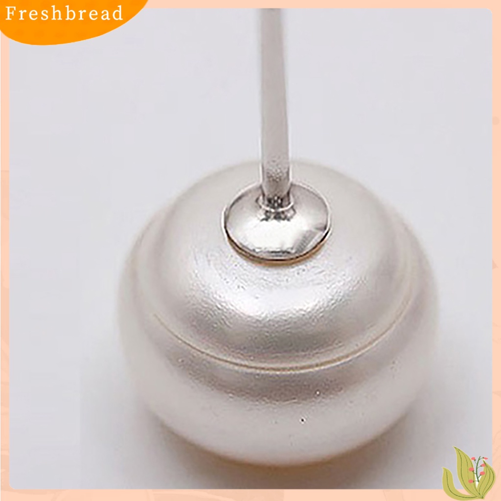 &lt; Freshbread &gt; Ear Studs Desain Klasik Tahan Lama Perak Disepuh Alloy Fashion Wanita Faux Pearl Ear Studs Untuk Hadiah