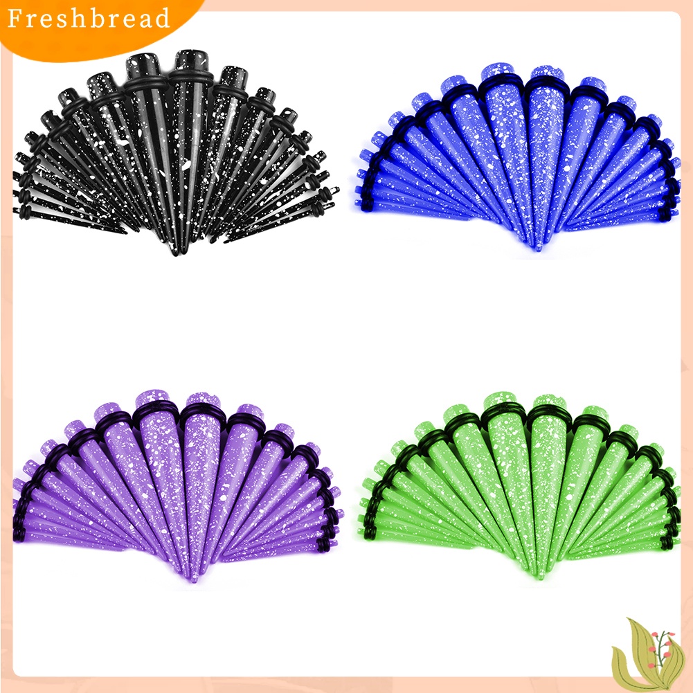 &lt; Freshbread &gt; 18Pcs Unisex Acrylic Gauge Ear Stretcher Taper Expander Spike Piercing Perhiasan