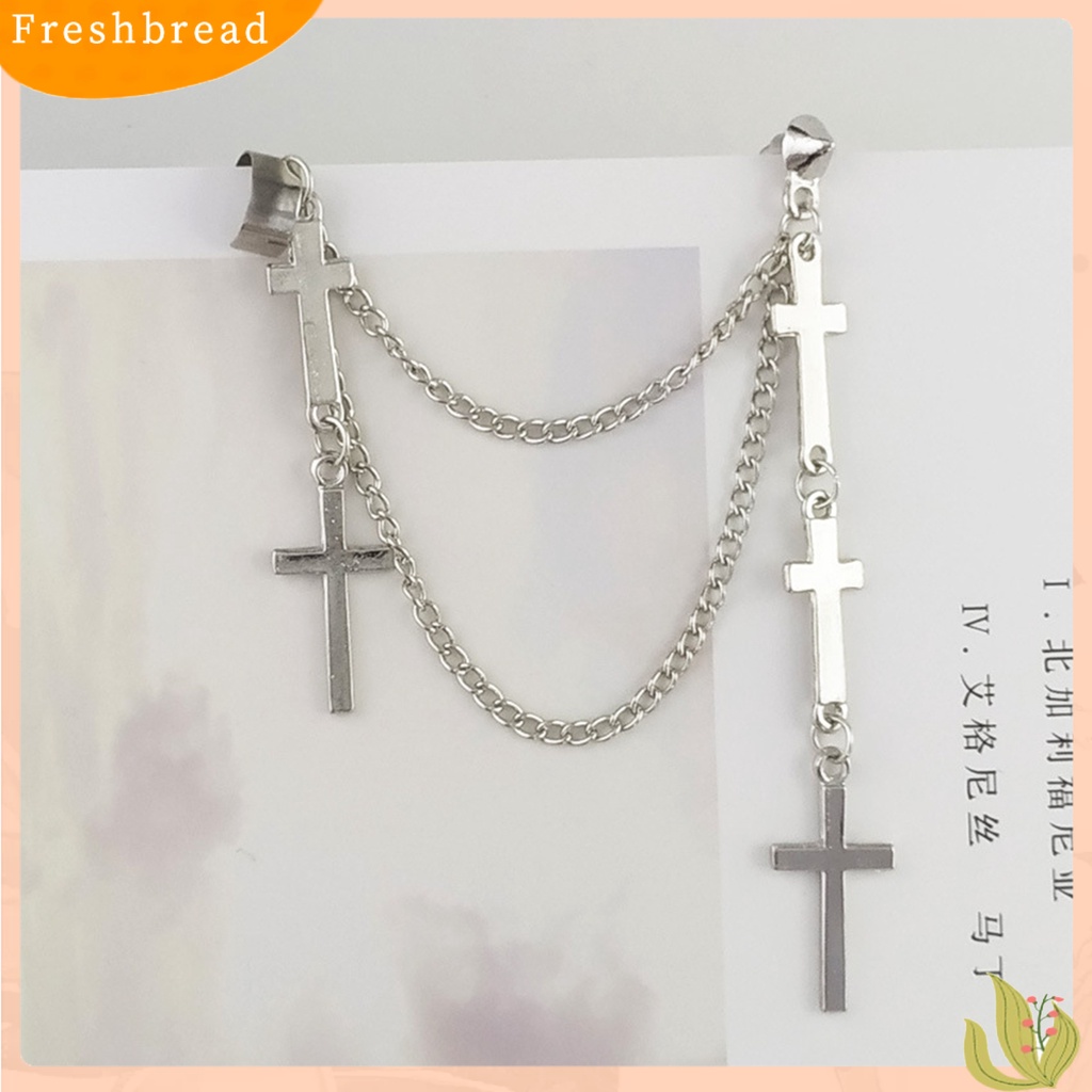 &lt; Freshbread &gt; Anting Jumbai Desain Bahan Alloy Tahan Lama Gaya Punk Anting Tanpa Lubang Telinga Untuk Wisuda